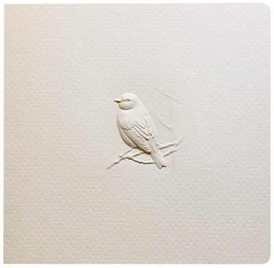 Bas-relief Greeting Card - Goldfinch (White)