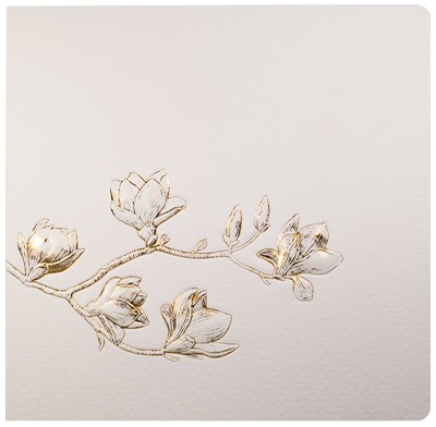 Bas-relief Greeting Card - Magnolia  (Gold)