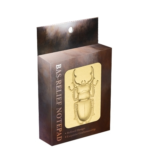 Bas-relief  Notepad - Stag beetle (Gold)