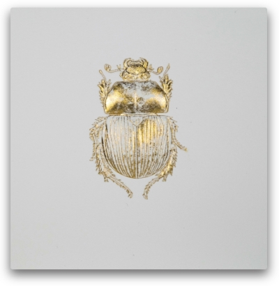 Bas-relief Blank Card with Stand - Scarab (Gold)