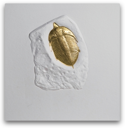 Bas-relief Blank Card with Stand - Trilobite (Gold)