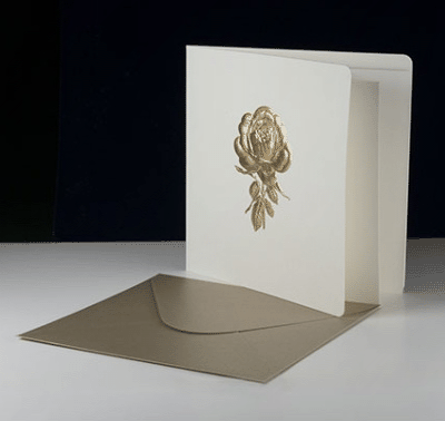 Bas-relief Greeting Card - Rose (Gold)