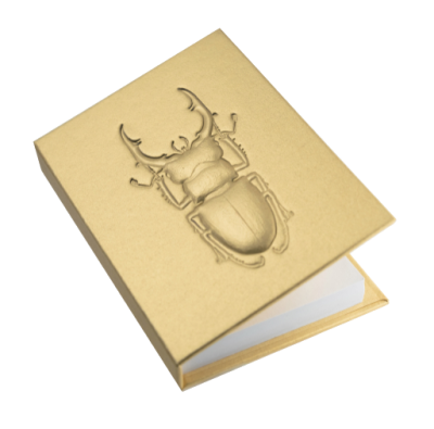 Bas-relief  Notepad - Stag beetle (Gold)