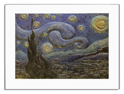 Bas-relief Print - The Starry Night