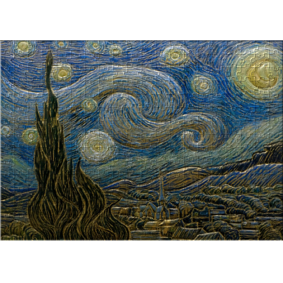 Bas-relief Foil Stamping Puzzle - The Starry Night (300 Piece)