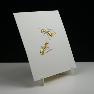 Bas-relief Blend Card with Stand - Ants (Gold)