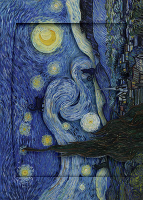 The Starry Night with Cats