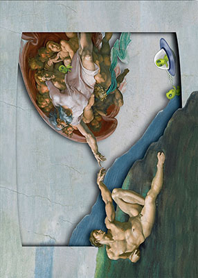 The Creation of Adam with Aliens